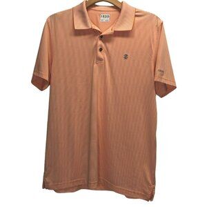 Izod Golf Polo Shirt Orange White Stripe Short Sleeve XL TG XG 3 Pullover Golf